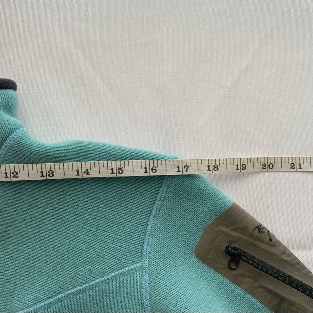 Arc'teryx Light Turquoise Quarter Zip Polartec Pullover Fleece Jacket Size M - Picture 12 of 14